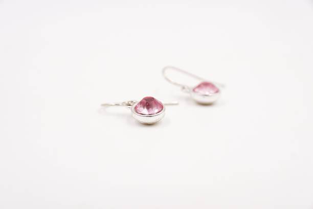 istock Pair of pink gemstone earrings 1160151500