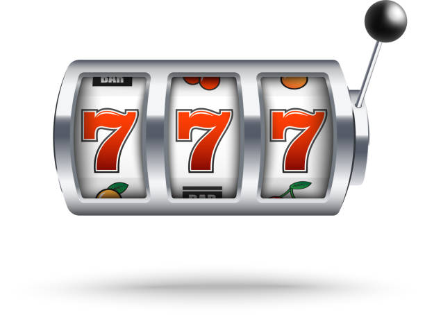 istock Silver slot machine with lucky three sevens jackpot in realistic style isolated on white background. 1160153502