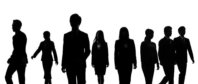 Silhouettes of group of businessperson.
