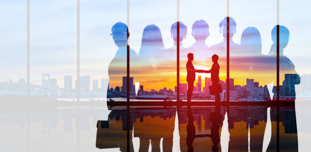 Group of businessperson and technology concept.