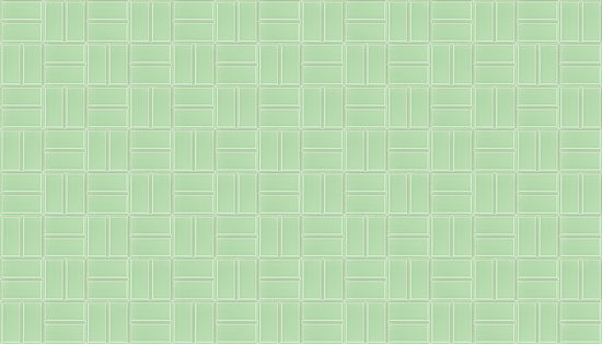 Green ceramic mosaic tiles texture background. Green metro tiles. Horizontal long wide picture.