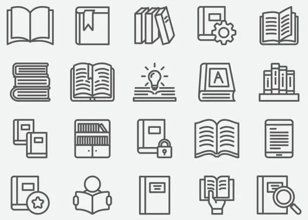 Vector illustration of Book and Read Line icons