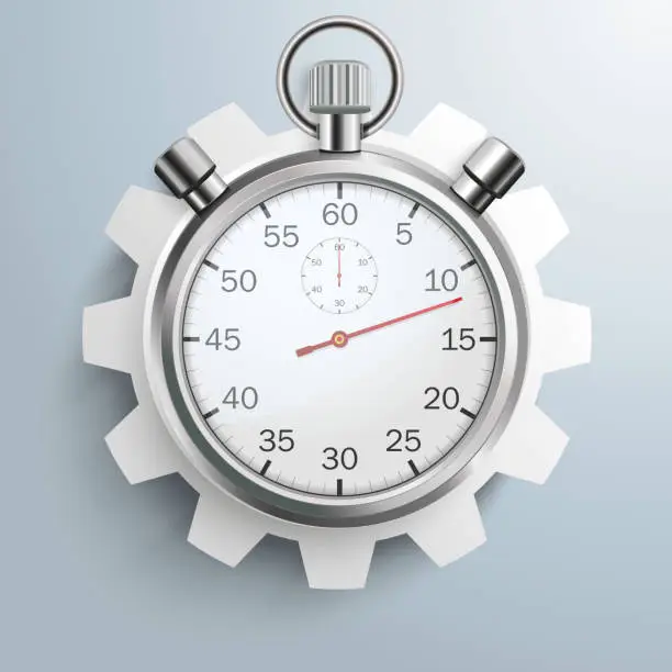 Vector illustration of Stopwatch Gear Wheel