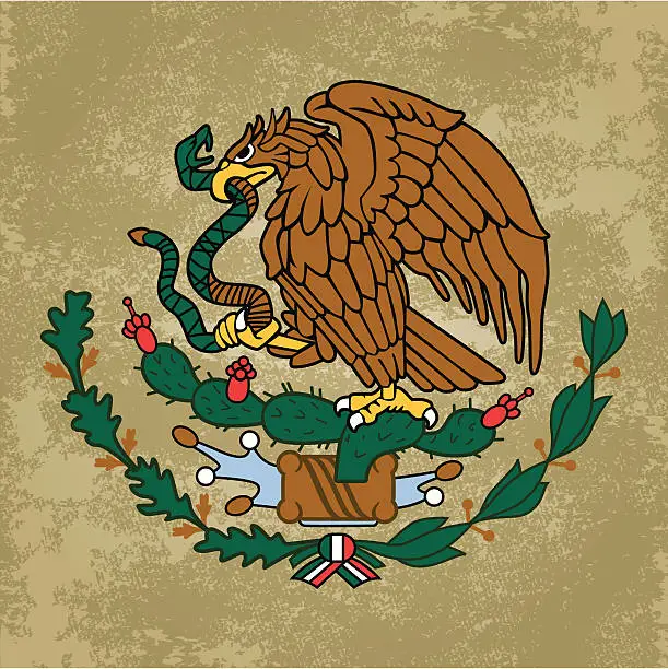 Vector illustration of Emblem of Mexico