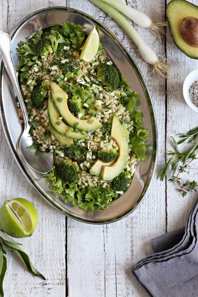 istock Bulgur salad with avocado, green vegetables and greenery 1160175615