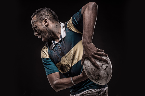 A Rugby Player posing for an individual image