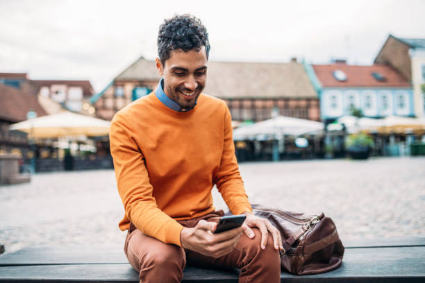 istock Businessman with phone 1160183011