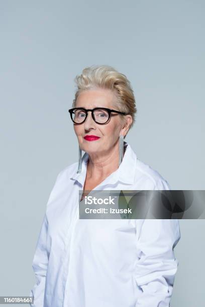 Portrait Of Beautiful Senior Businesswoman Stock Photo - Download Image Now - Elegance, One Woman Only, Senior Adult