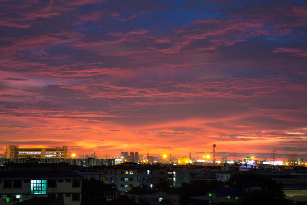 istock Incredible sunset at Bangkok City, Thailand. 1160186177