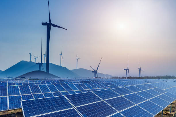 istock Solar panels and wind power generation equipment 1160188492