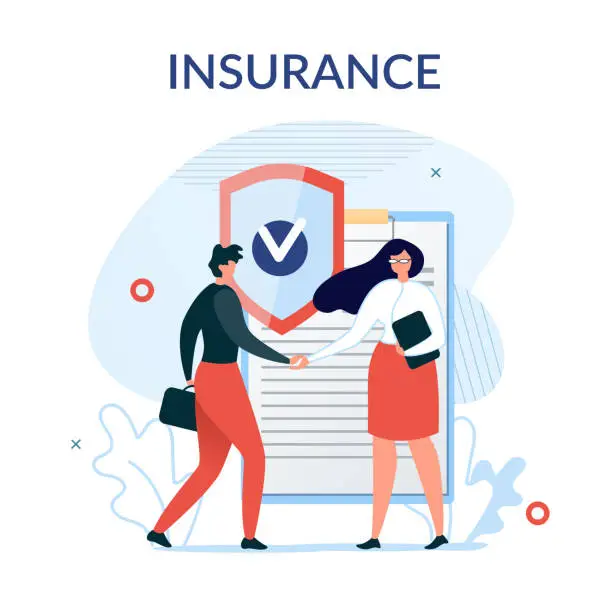 Vector illustration of Insurance Services Presentation Metaphor Poster