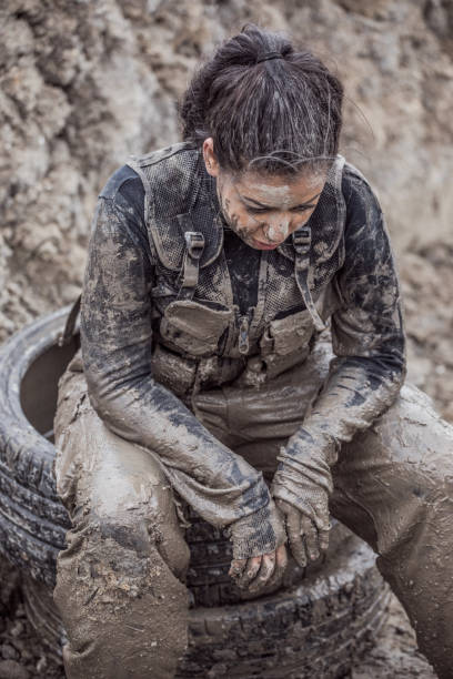 istock Military Mud Run female Portrait 1160188753