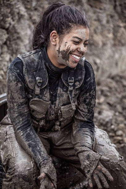 istock Military Mud Run female Portrait 1160188888