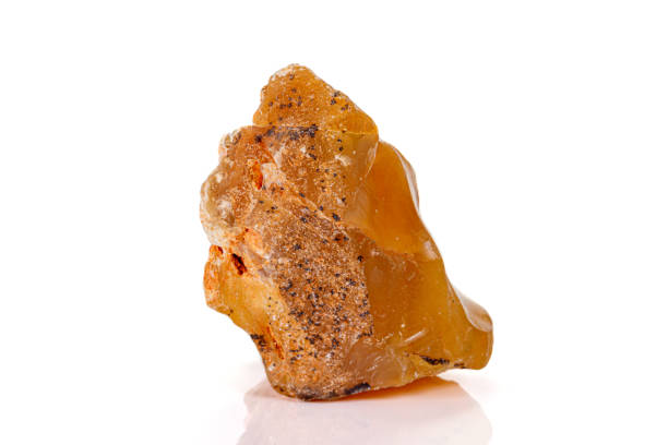 istock Macro stone Hyalite mineral opal on a white background 1160188978