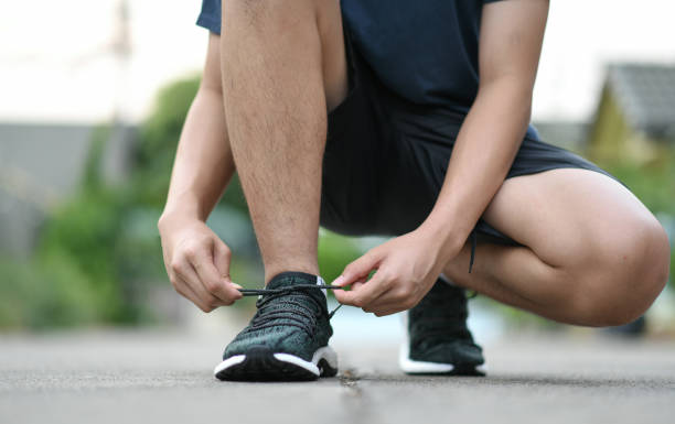 istock Runners are wearing shoes. 1160189077