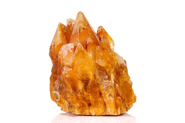 istock Macro stone calcite mineral on white background 1160189717