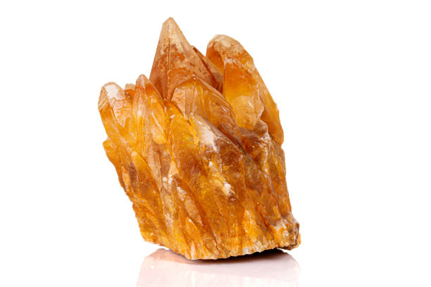 istock Macro stone calcite mineral on white background 1160189793