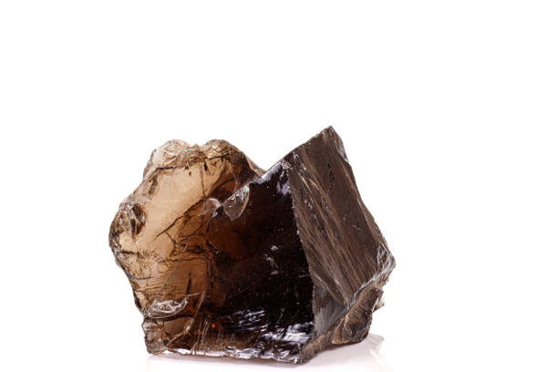 istock Macro stone mineral smoky quartz on a white background 1160189820