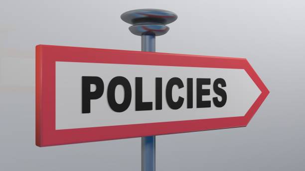 istock POLICIES red street arrow sign post - 3D rendering illustration 1160191392