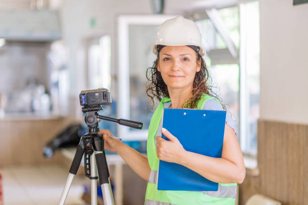 istock engineer woman is taking camera recording to share in blog 1160191700