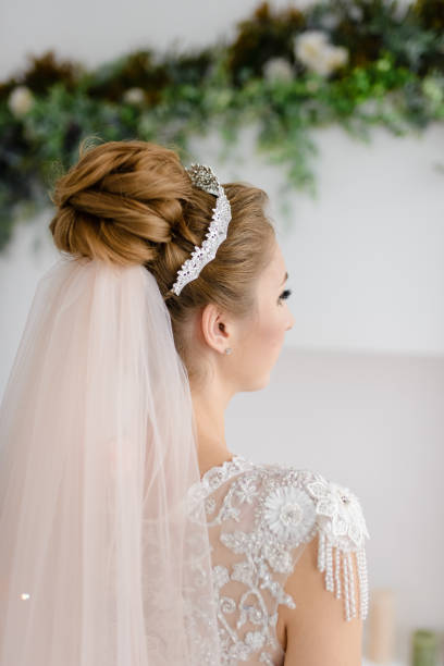 istock Bride's shoulder with wedding dress details 1160191761