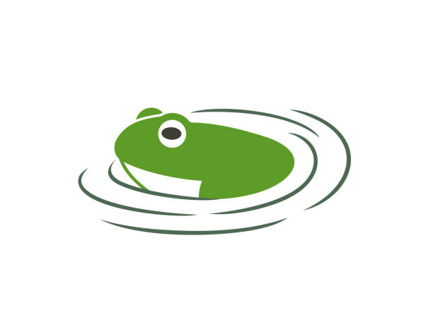 Frog logo. Abstract frog on white background EPS 10. Vector illustration big frog stock illustrations