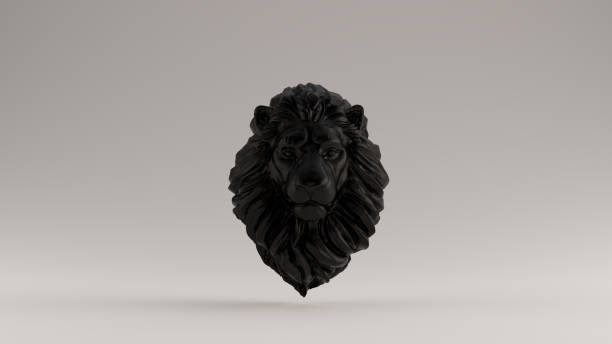 istock Black  Adult Male Lion Bust Sculpture Front 1160193358