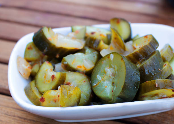 istock Cucumber vegetable pickles with red pepper 1160193653