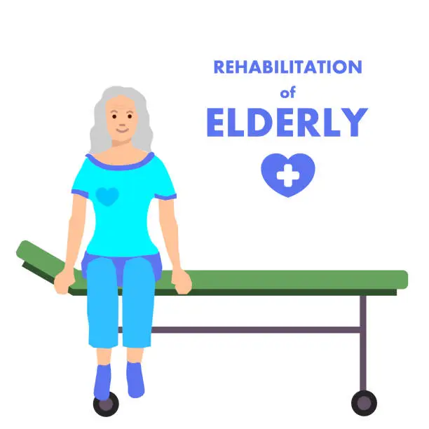 Vector illustration of Presentation Banner for Rehab Clinic with Client