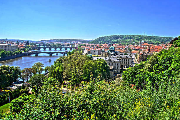 istock Panoramic view over Vltava River in Prague, Czech Republic 1160195014