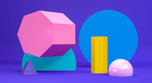 istock Minimalist abstract background, primitive geometrical figures, pastel colors, 3D render. 1160196142