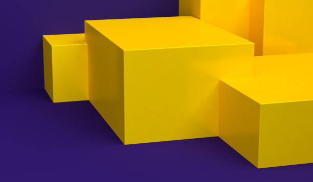istock Minimalist abstract background, primitive geometrical figures, pastel colors, 3D render. 1160196155