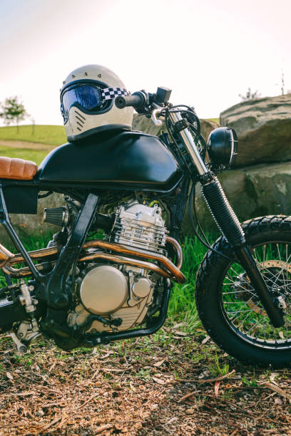 istock Custom motorcycle parked on the road 1160200137
