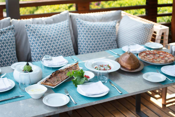 istock Romantic Dinner tables near the sea. 1160203205