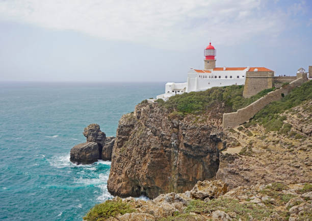 istock White lighthouse on the steep cliffs, Sagres, Portugal 1160205323
