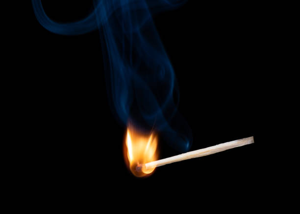 istock Wooden match with a sulfur head at the moment when it explodes. 1160207996
