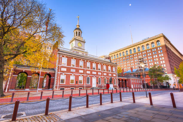 Independence Hall, Philadelphia, Pennsylvania, USA at dawn.