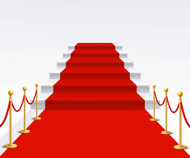 istock Luxury red carpet staircase background, success and fame walk for vip gala celebration event 1160210768