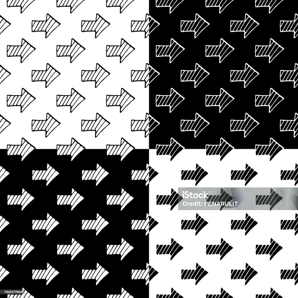 Pattern Examples Arrows Hand Drawn Arrow Pattern Set Stock Illustration - Download Image Now ...