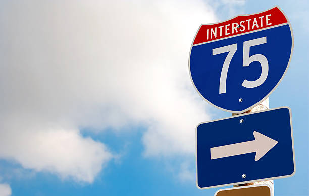 Interstate 75 Road Sign stock photo