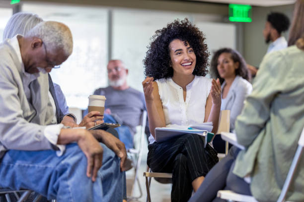 istock Cheerful neighbors discuss neighborhood issues 1160223348