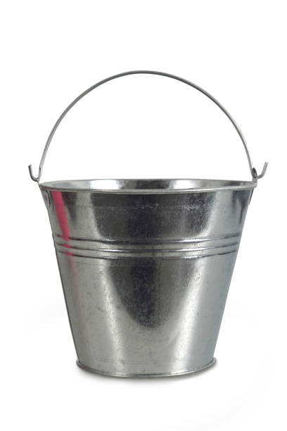 Metal bucket isolated on white background