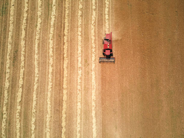 istock High Angle View of Tractor Harvesting Hay Field 1160228453