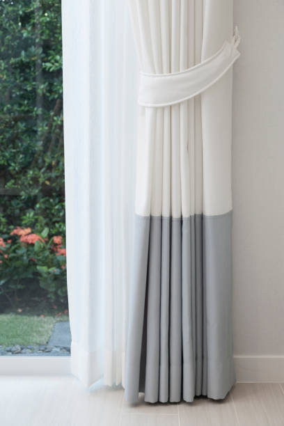 istock Close up of draperies at a window. 1160232604
