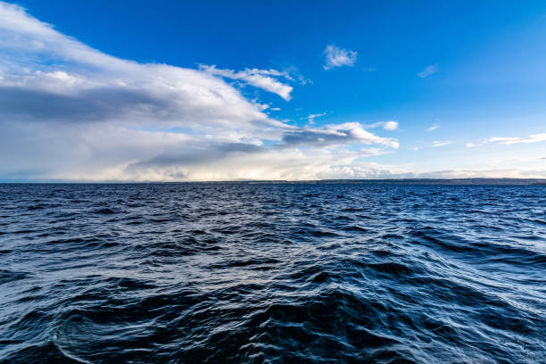 Lake Constance with blue water and blue sky stock photo