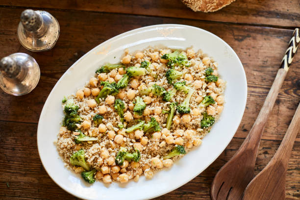 istock Vegan food, chickpea salad on a plate. 1160233767
