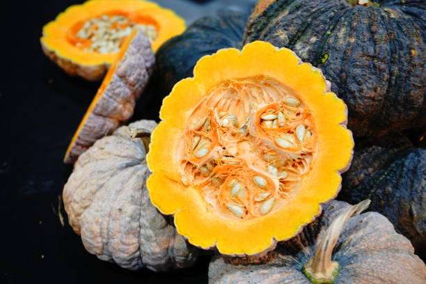 istock Knife cut with pumpkin slices 1160236342
