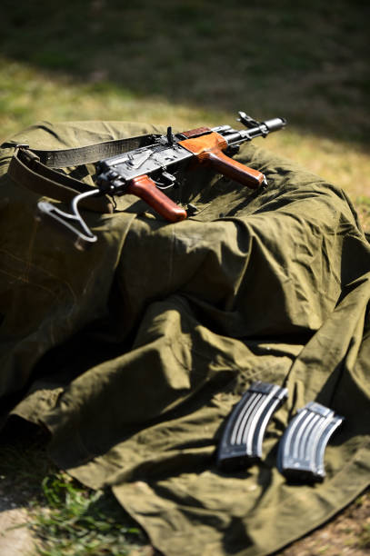 istock Outdoor target shooting with assault rifle in a shooting range 1160241408