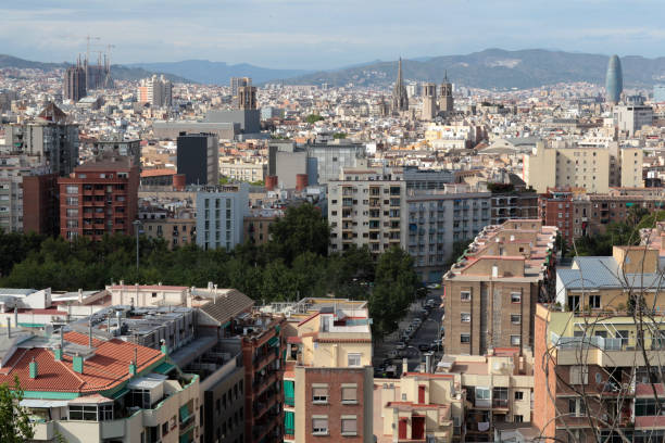 istock Rooftops of Poblesec neighbourhood, Barcelona, Spain 1160242593
