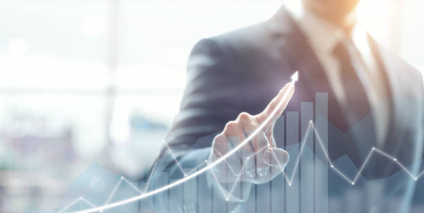 istock Development and growth concept. Businessman plan growth and increase of positive indicators in his business. 1160244970
